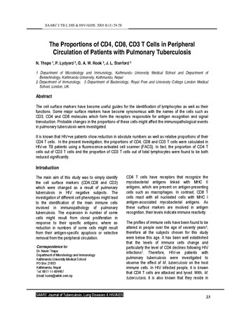 The proportions of CD4, CD8, CD3 T cells in peripheral circulation of patients with pulmonary tuberculosis [printed text] / Thapa, N., Author; Lydyard, P., Author; Rook, G. A. W., Author; Stanford, J
