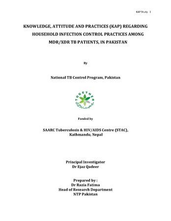 Knowledge, attitude and practices (KAP) regarding household infection control practices among MDR/XDR TB patients, in Pakistan