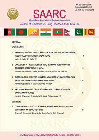 SAARC Journal of Tuberculosis, Lung Diseases and HIV/AIDS. Vol. xvi No. 2 (July-December 2018)