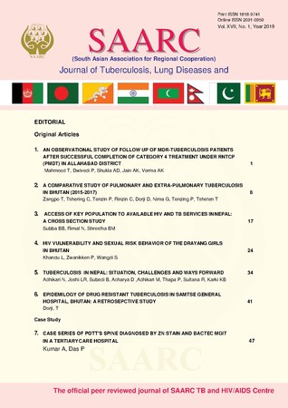 SAARC Journal of Tuberculosis, Lung Diseases and HIV/AIDS. Vol. xvii No. 1 2019